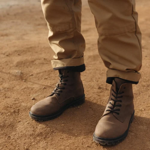 Vintage Brown And Black Crazy Horse Leather Boots